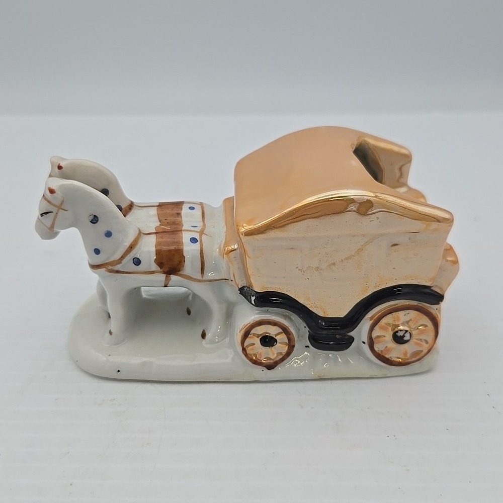 Vintage Japanese Horse And Carriage Ashtray